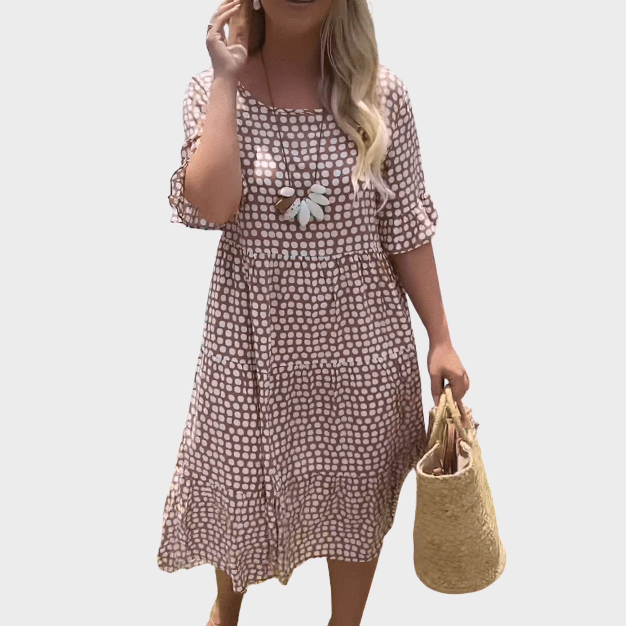 Zora | Sable Short-Sleeve Midi Dress